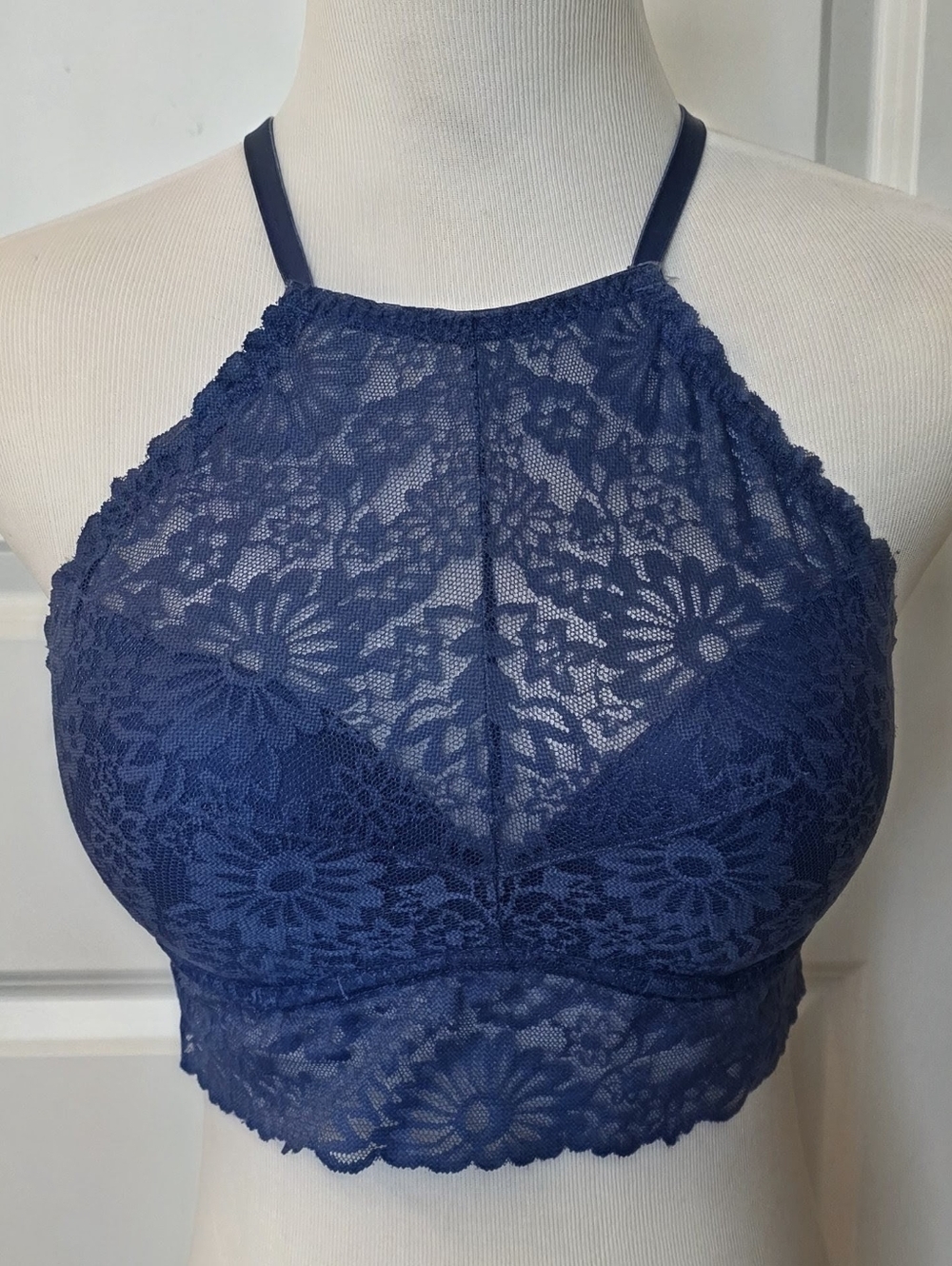 Victoria's Secret PINK Navy Floral Lace Bralette